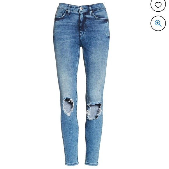 Free People Busted Knee Skinny Jeans Turquoise - Picture 1 of 9